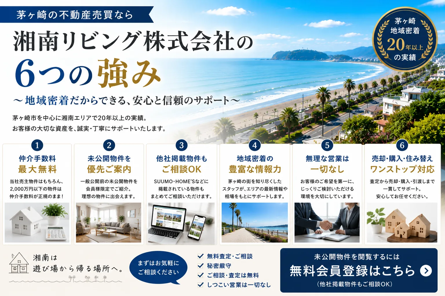 湘南リビング株式会社が茅ヶ崎の不動産売買で選ばれる6つの理由