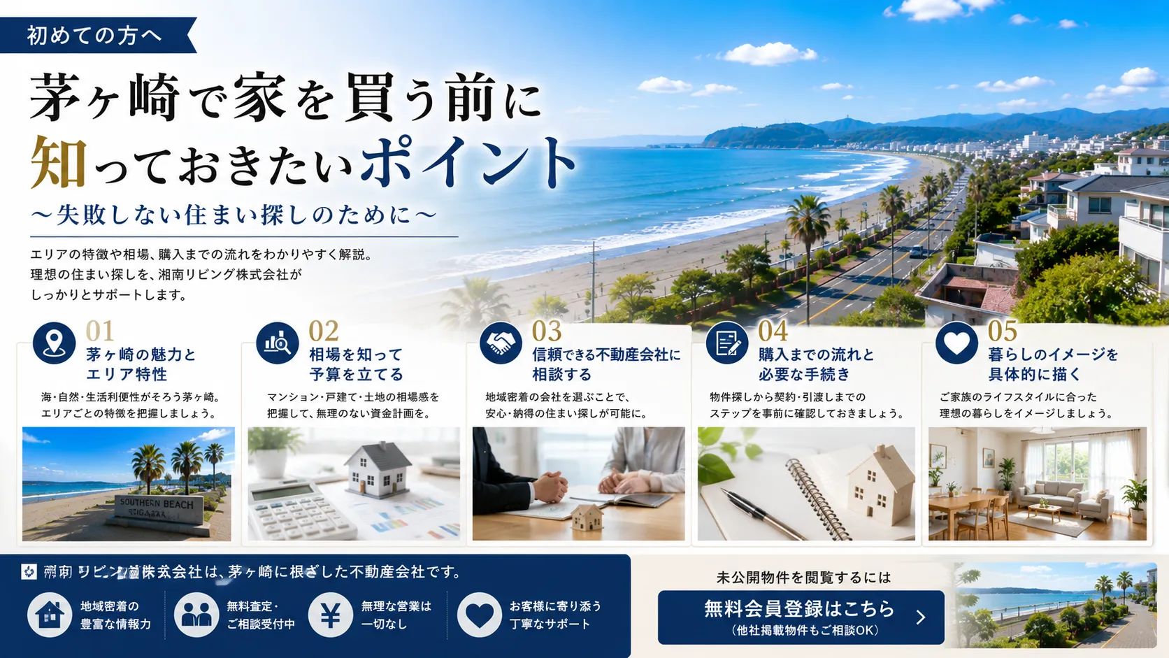 茅ヶ崎でマイホームを購入する前に知っておきたい5つのポイント